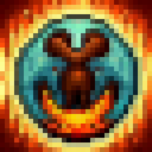 Fiery dragon soaring through misty mountains, knight in shining armor charging with lance, castle in the distance, all in pixel art style.