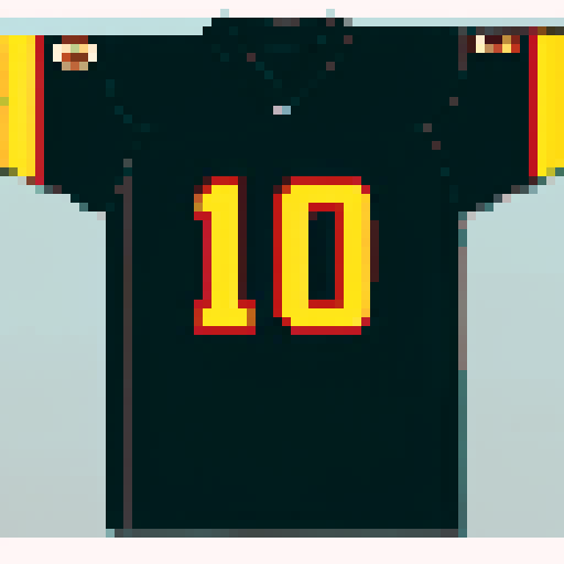 an american football jersey top, home team, white, with player number on the front, laid out flat