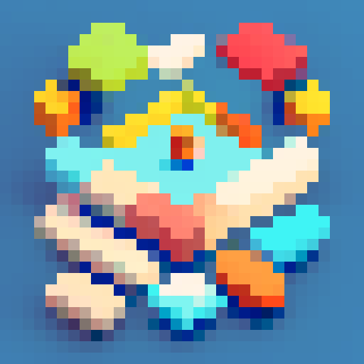 shake hand, pixel art, game asset for icon, vibrant colors, detailed shading, and crisp lines