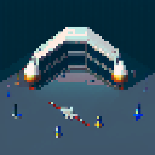 a hangar full of spacecraft