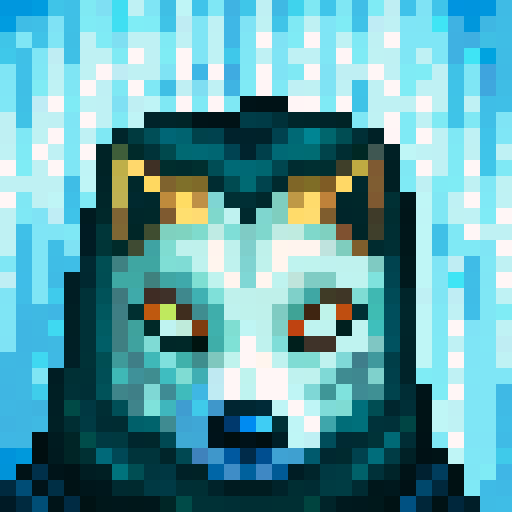 Wolf avatar,portrait, glowing eyes