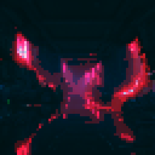 Futuristic , towering skyscrapers, neon lights, vibrant colors, people wearing futuristic outfits, pixel art