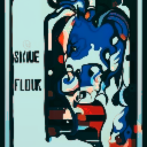 futurism, blue horse, art