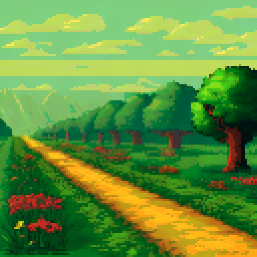 yellow grassland, no mountains, a few trees in background