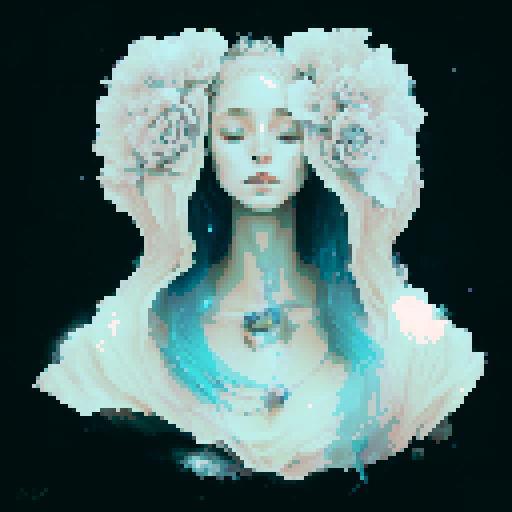 Create a close-up image of a mermaid with a crown in a medieval dark style, with her face partially submerged underwater. Half of her face is above the water's surface, revealing her beautiful features. The crown should have an ethereal, shimmering quality, adding to her majestic presence.