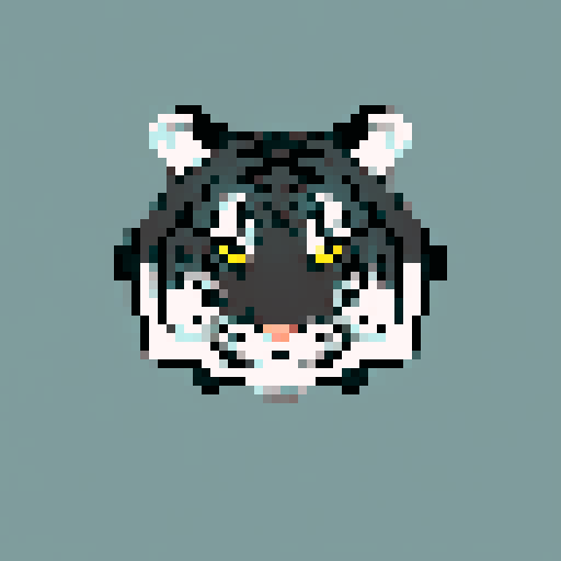 Please generate an image of an antagonist character for a game. The character should be designed in a 16:9 rectangular shape and should use only black, white, and gray colors. The character's initial concept is that of a tiger, but feel free to add creative elements that enhance the villainous aspect.