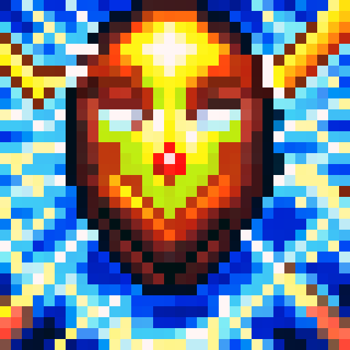 swimming fast, water splashing, game icon, 32x32 pixel art, sRGB, skill art, close up, portrait, agile swimmer, dynamic strokes, vibrant blue water, splashing droplets, intense concentration, determined expression