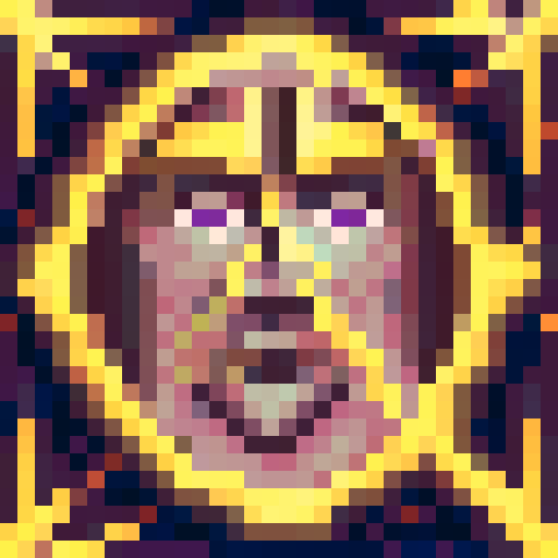 "Norse and Hindu gods relax together, depicted in skillful 32x32 pixel art with a game icon style, showcasing intricate close-up portraits and vibrant sRGB hues."