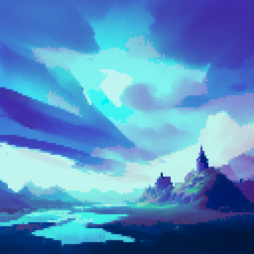 Fantasy post-apocalyptic space opera coast, destroyed black stone fortress, many towers, tear in the night sky resembling an aurora, landscape portrait