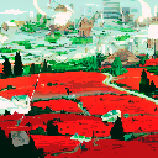 Heroes facing the sunset standing in a flourishing fields with lush greenery wind turbines and solar panels