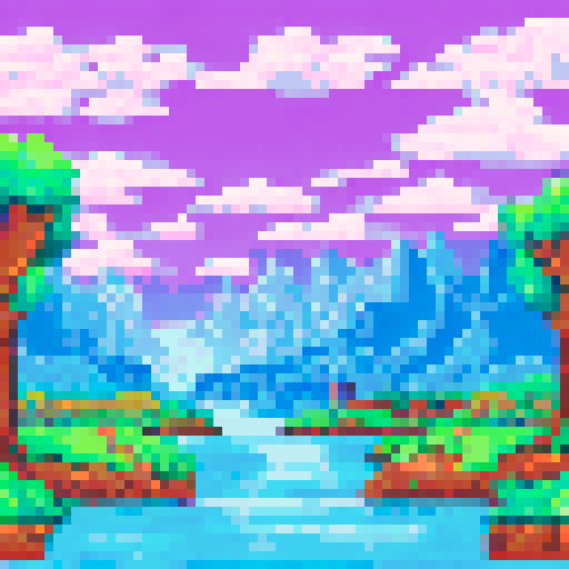 School in the background, trees, river, 