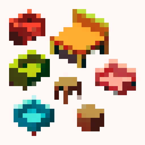 Furniture assets in an isometric style for an apartment management game with transparent background