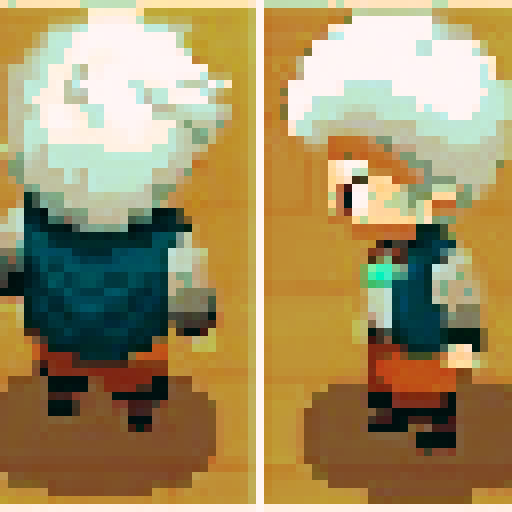 character sheet of a chibi-style elf boy with no hair or clothes, serving as a fully customizable base model. The character has short legs and simple features