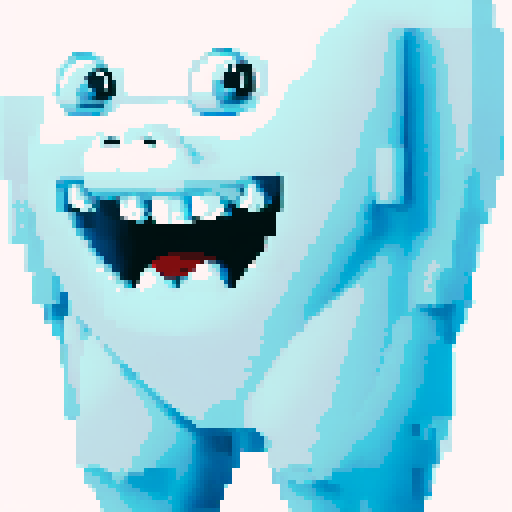 Cartoonish mascots in various playful poses and emotions, with intricate pixel art details and a vibrant sRGB color scheme, set against a whimsical background of plane white