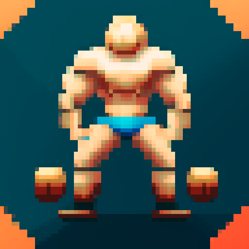 Muscular figure lifting weights