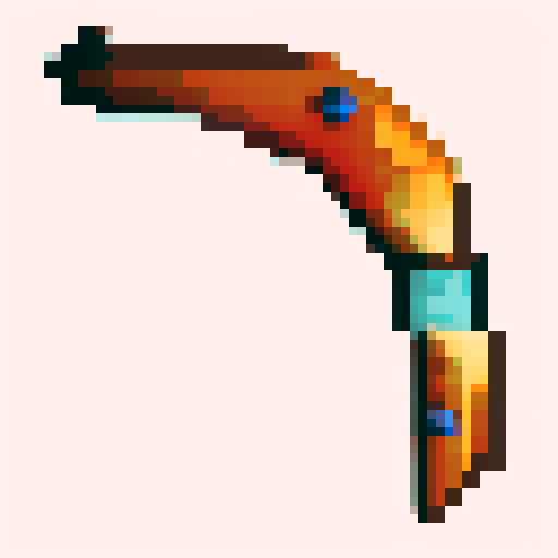 boomerang, vibrant colors, retro, 8-bit, pixelated, angular shapes, metal texture