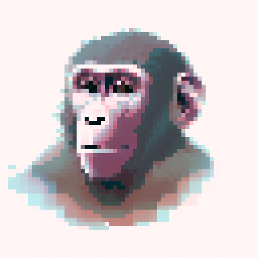 A macaque looking straight at the camera with crystals in a cave behind him