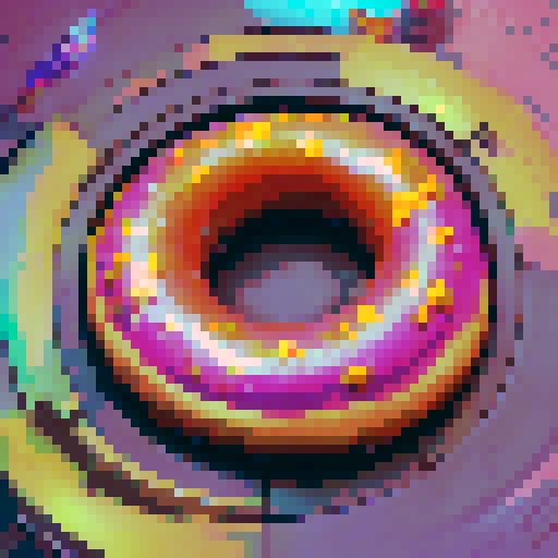 four donuts, colorfull