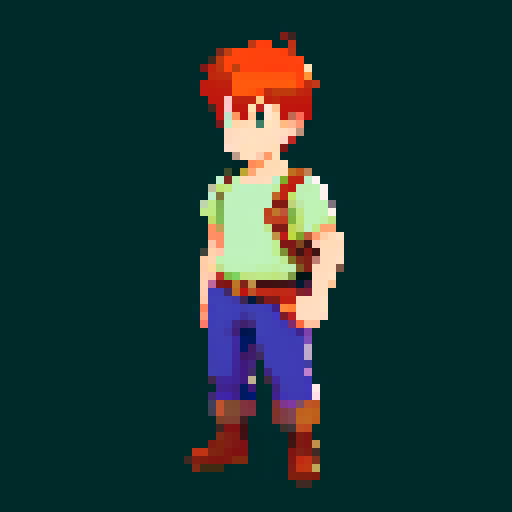 Concept drawing, male character, realistic, 16 colors, adventure, full body, game art