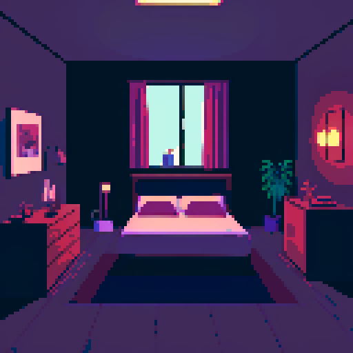 dark apartment bedroom at night, melancholy, depressed, lonely man's bedroom, sadness, dimly lit, bare