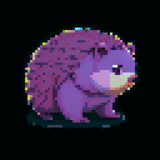 Create a high quality, front facing profile pic of a hedgehog that has a standout color palette and qualities that look professionally done. 