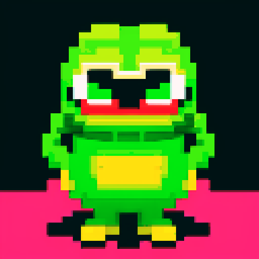 funny, pepe frog, pixel art, sRGB, vibrant colors, exaggerated facial expressions, animated, comical poses