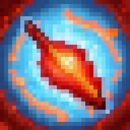 Elemental blast, blue and orange colors, volcanic bolt of energy