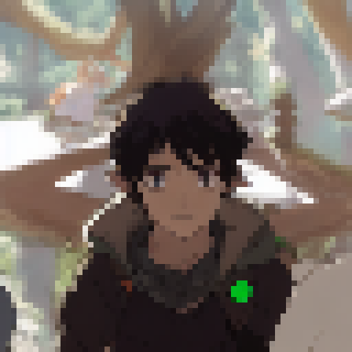 Baby on my shoulders, Hobbit and Frodo chatting, lush green Shire scenery, oversized butterfly fluttering by, all depicted in an Anime style.