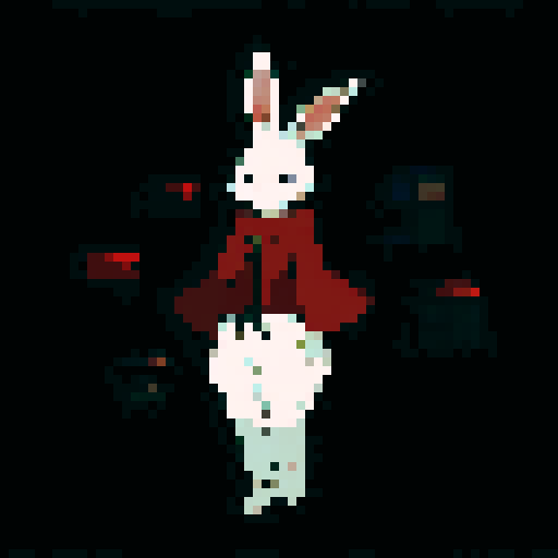 Mysterious and whimsical wererabbit in the style of wizardry
