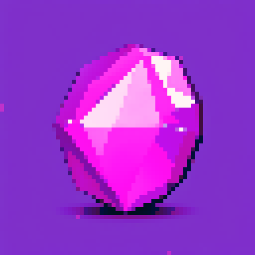 Glowing purple gem core. on a solid color background so I can easily remove the background
