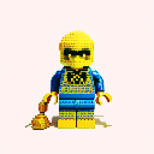 Gold hoody pixel lego