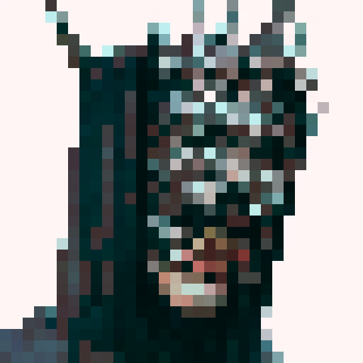 a streetfighter style game character icon that is a giant spider face, evil, pure black background