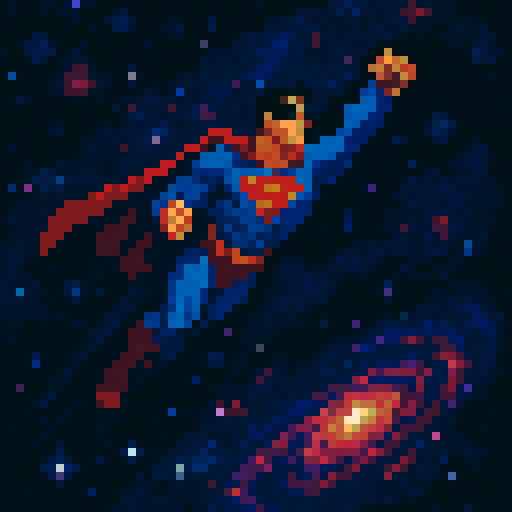 flying through the galaxy super hero