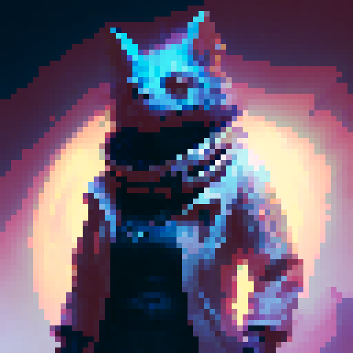 bold, fierce, yet slightly adorable humanoid alien with glowing eyes