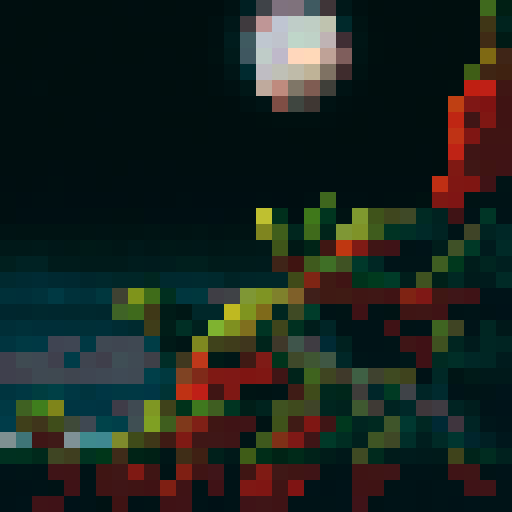 The scene is set as the main protagonist, gurney as seen in the bottom right is on a hill looking over a desolate area with sparse plant life up in flame. We see the back of his head, with his distinct jaw and a cigarette in his mouth. in the distance is a large laboratory, which has smoke coming out of it and a hole in the top. The sky is full of starts, a moon and a distant alien planet.