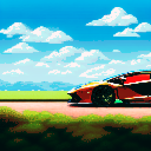Photorealistic, centered Lamborghini Aventador in a three quarter view, right wheel in front, clean background, pixel art style with sRGB colors