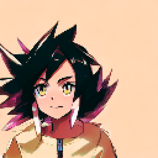 "Anime girl gazes at swirling 2D shapes in pinks, purples, and greens while "@3ab3z" glows in small font at bottom left of image."