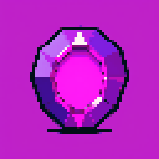 Glowing purple gem core. on a solid color background so I can easily remove the background