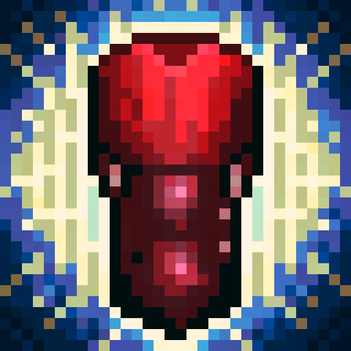 simple, red ruby gem, game icon, 32x32 pixel art, sRGB, skill art, close up, portrait