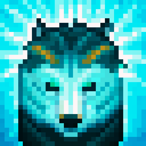wolf avatar, portrait, glowing eyes, clear outline