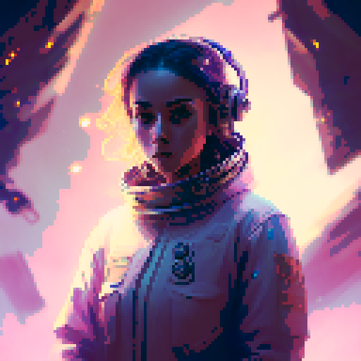 Human girl farmer, space, fantasy RPG, vibrant colors