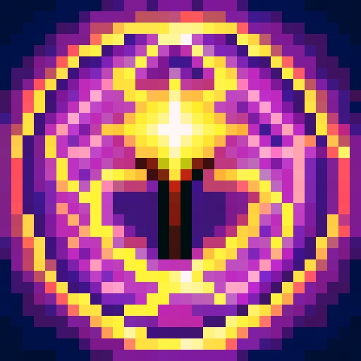 thor's hammer, fiery flames, smashing skill icon, game icon style, 32x32 pixel art, vibrant sRGB colors, detailed skill art, close-up portrait