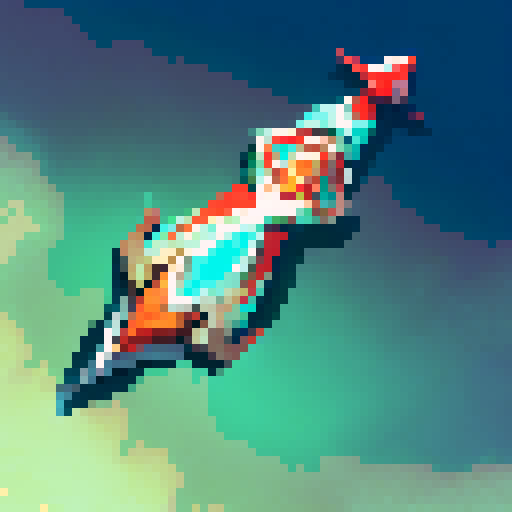 A rocket ship breaking escape velocity from atmosphere