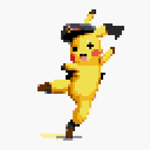 Create an image of Captain Pikachu, embodying the spirit of a seasoned and fearless leader ready for battle. Pikachu is confidently poised on his tail, showcasing his agility and balance. His expression is one of unwavering determination and self-assurance, with eyes slightly narrowed and a subtle, confident smirk. His captain's hat is tilted forward, casting a shadow over his eyes to enhance his aura.