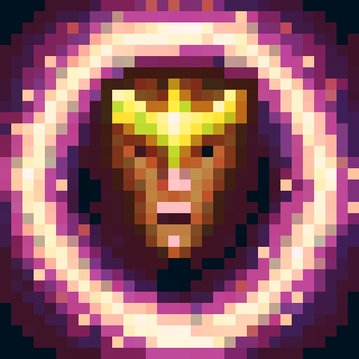 Lightning-clad wrestler, clutching championship belt, anime-style character portrait, vibrant and dynamic close-up, pixel art aesthetic.
