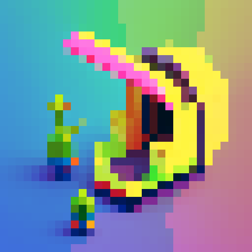 Space helmet, praying mantis, vibrant colors, pixelated, angular lines, retro aesthetic, 8-bit graphics, blocky design, futuristic, neon shades