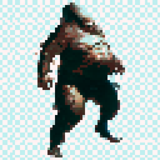 fat deformed zombie walking to attack