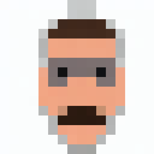 man with moustache and glasses