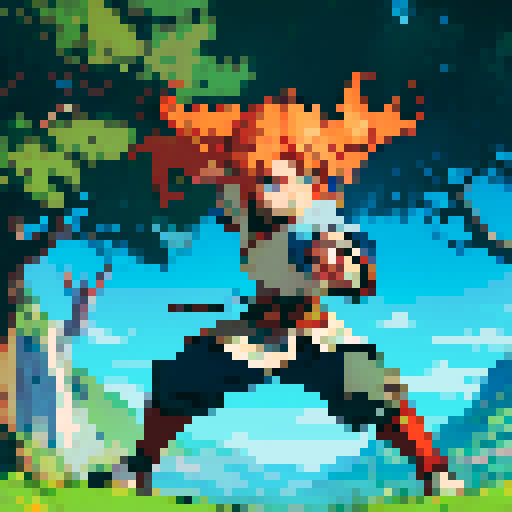 Anime warrior on an adventure