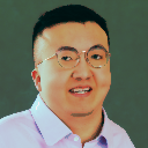 A neon-haired, leather-clad avatar with glowing blue eyes, perched atop a towering skyscraper surrounded by holographic advertisements and a bustling cityscape, rendered in vibrant anime style